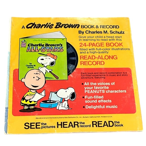 Vintage Charlie Brown All Star Read Along Book & Vinyl Record - Picture 4 of 4